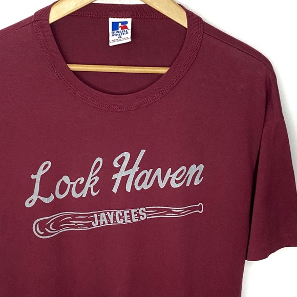 Vintage 90’s Lock Haven Jaycees Maroon Single Stitch T Shirt Made In USA Size XL - Picture 3 of 7